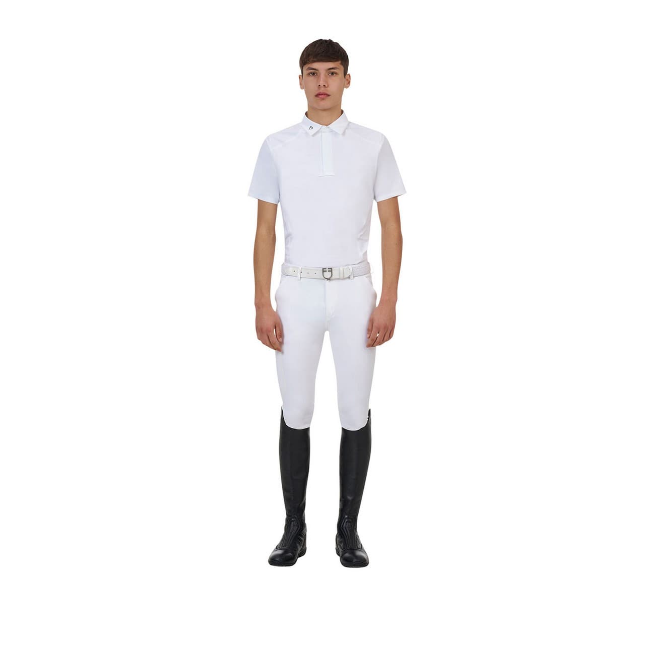 Polo concorso uomo Equestro Ridertechnology manica corta bottoni, vista 6