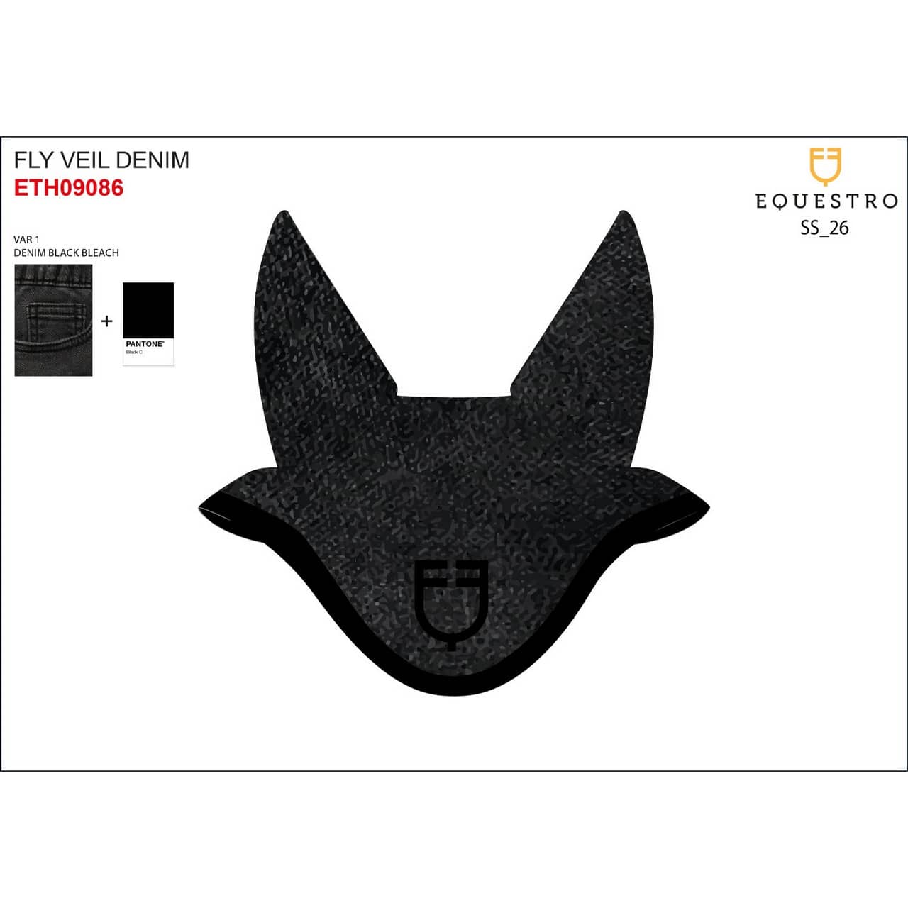Cuffietta in tessuto tecnico effetto denim con logo