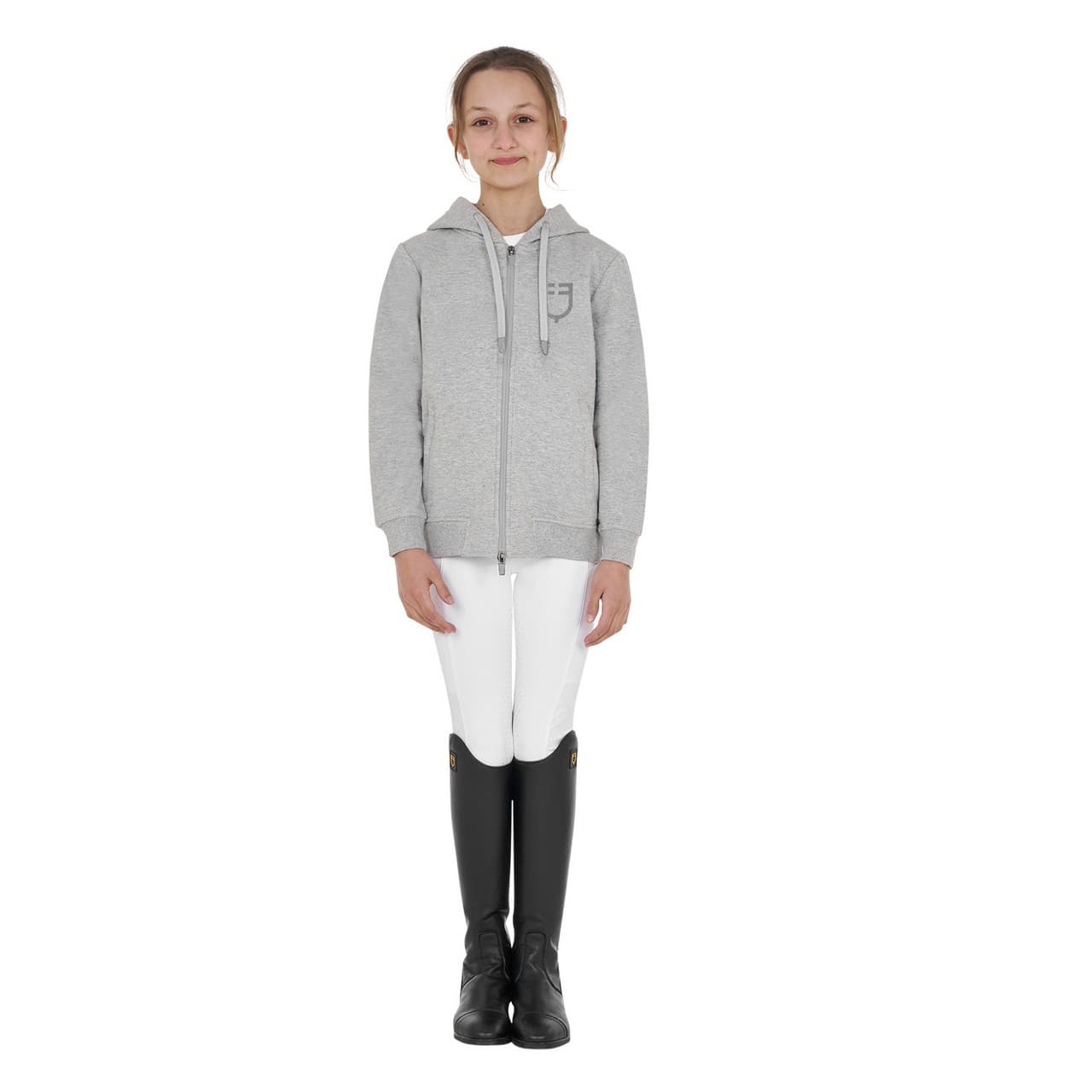 Felpa bambini unisex con cappuccio e zip frontale, vista 1